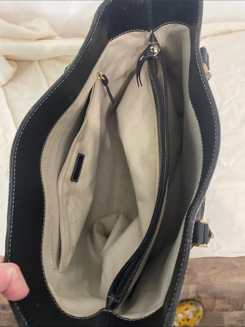 Kate Spade Black Leather Tote Bag